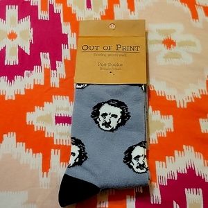 OUT OF PRINT Books Worn Well Edgar Allen Poe Unisex Socks Small